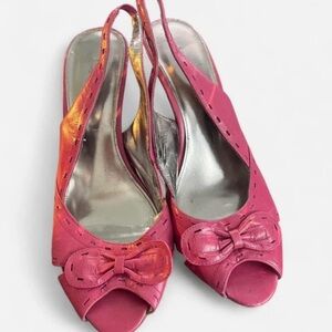 Alfani Pink Peep-Toe Slingback Heels